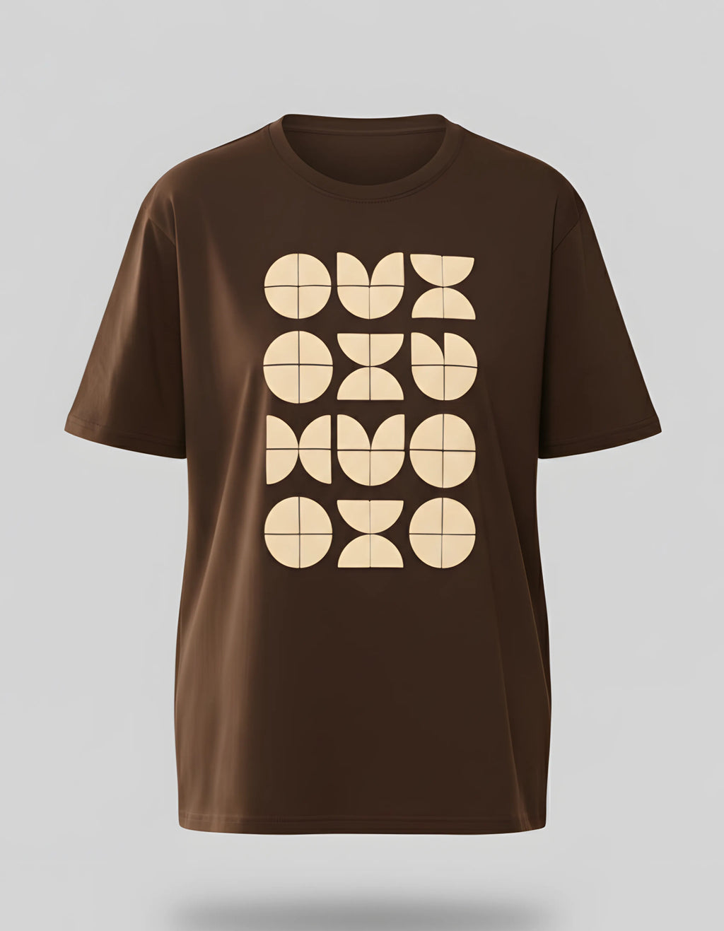 Abstract Geometry Oversized Women’s T-Shirt | Brown Oversized T-Shirt