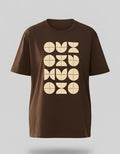 Abstract Geometry Oversized Women’s T-Shirt | Brown Oversized T-Shirt