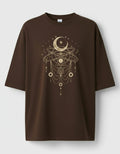 Celestial Moon Graphic Oversized Women’s T-Shirt | Brown Oversized T-Shirt