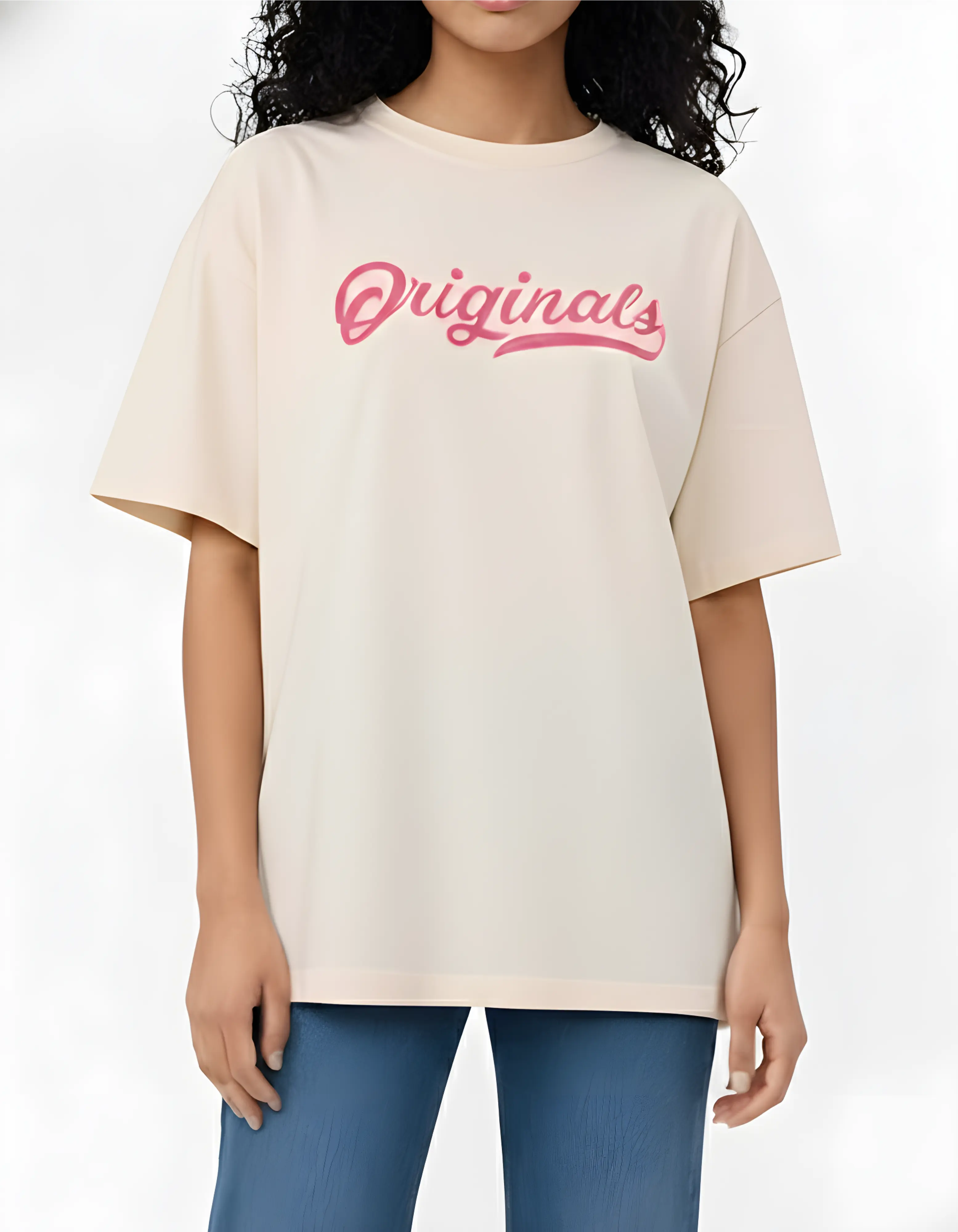 Originals Script Print Oversized Women’s T-Shirt | Off White Oversized T-Shirt