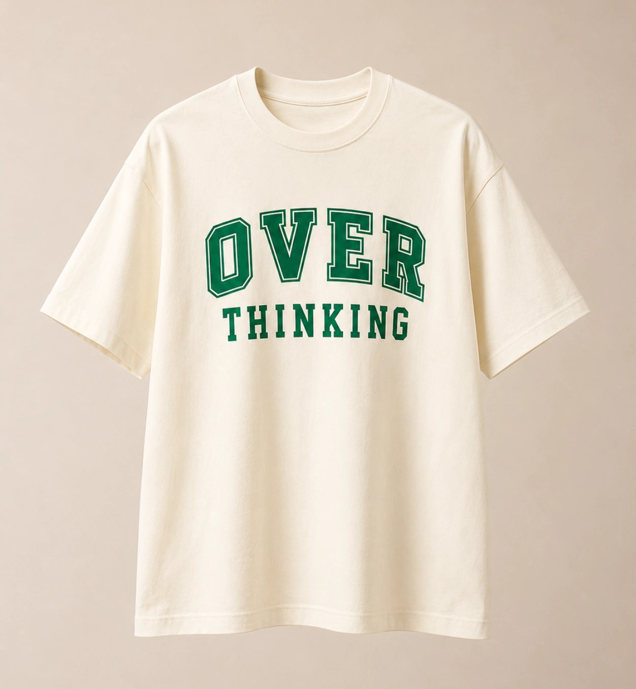 Over Thinking Graphic Oversized Women’s T-Shirt | Off White Oversized T-Shirt