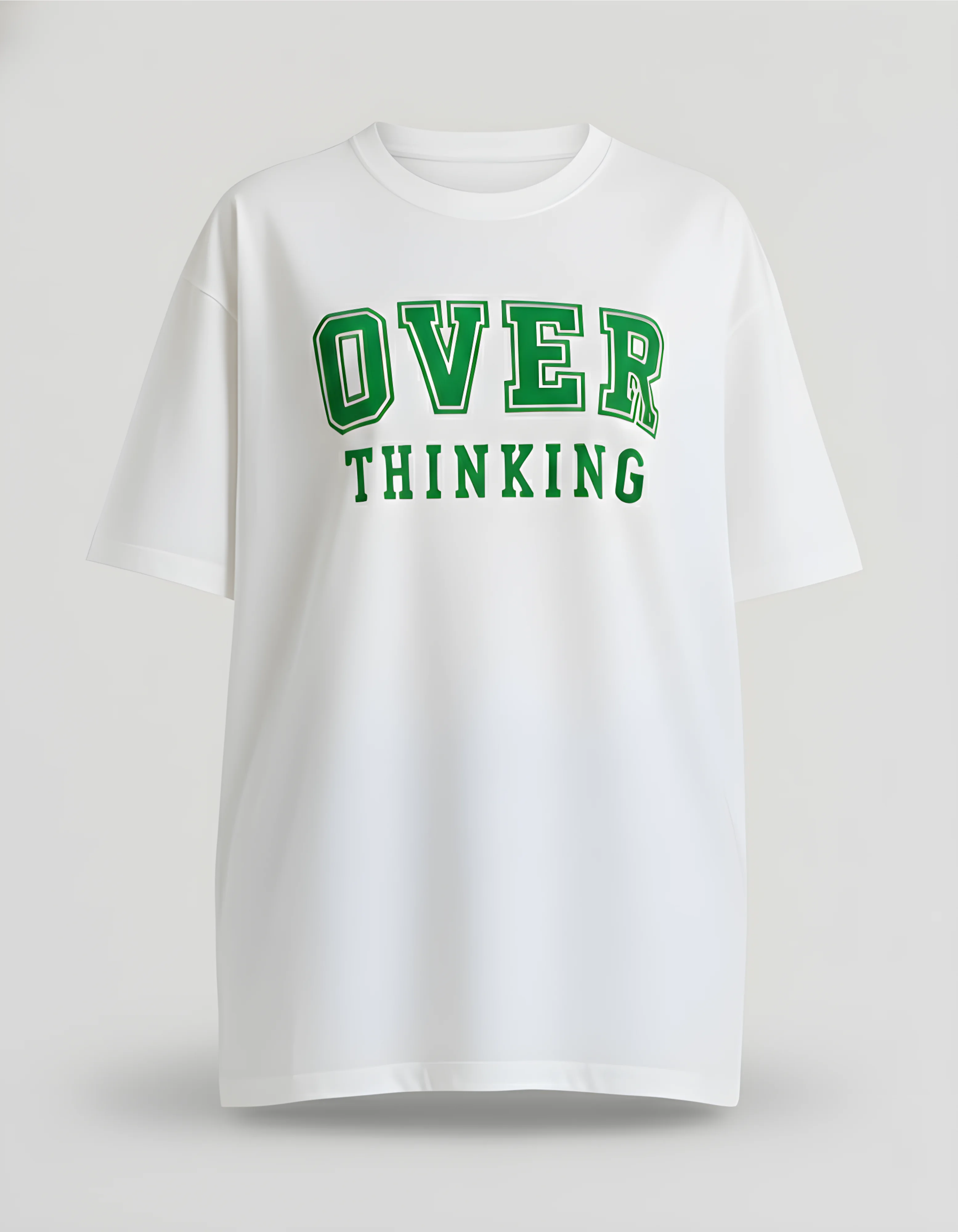 Over Thinking Graphic Oversized Women’s T-Shirt | Off White Oversized T-Shirt