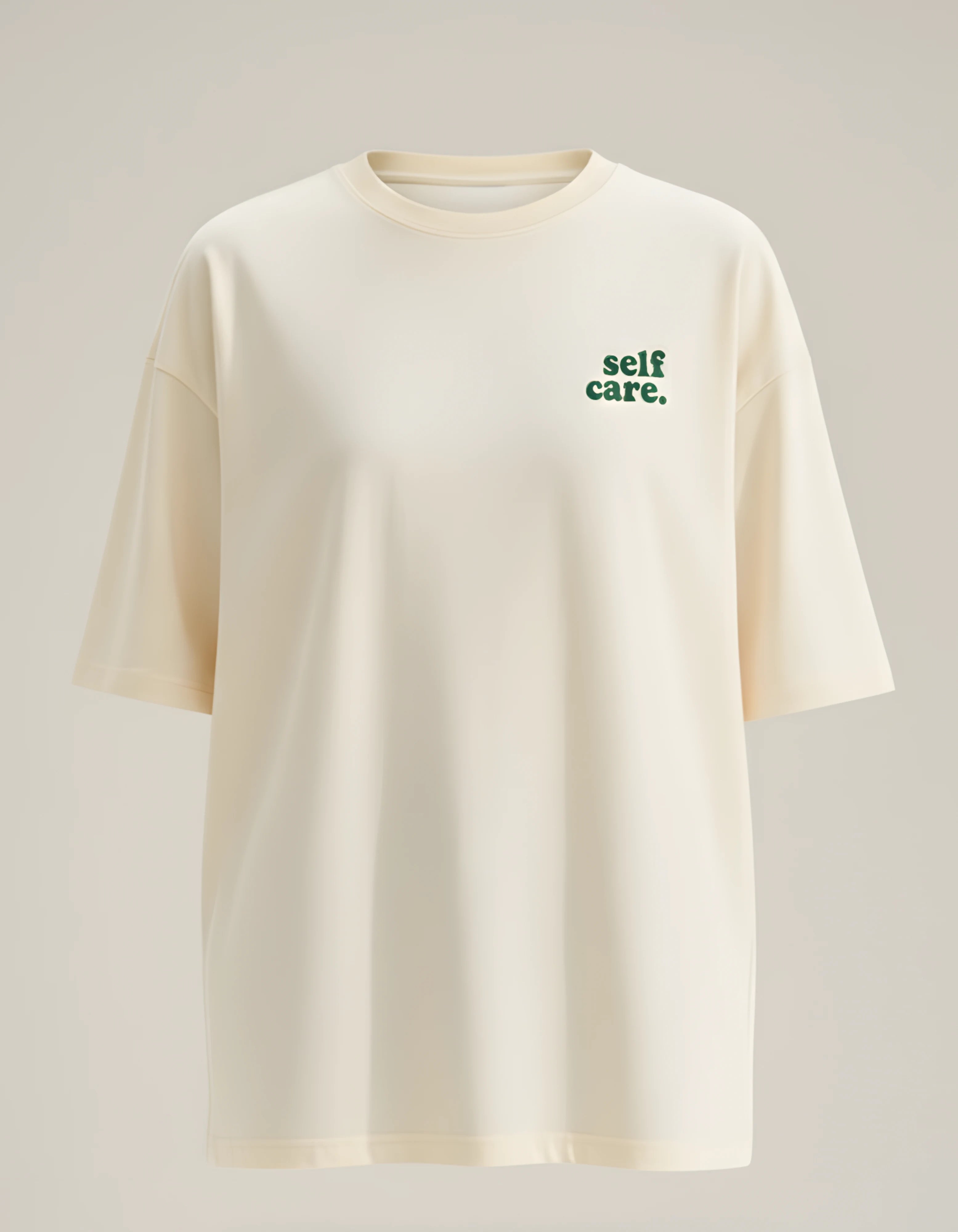 Self Care Minimal Print Oversized Women’s T-Shirt | Off White Oversized T-Shirt